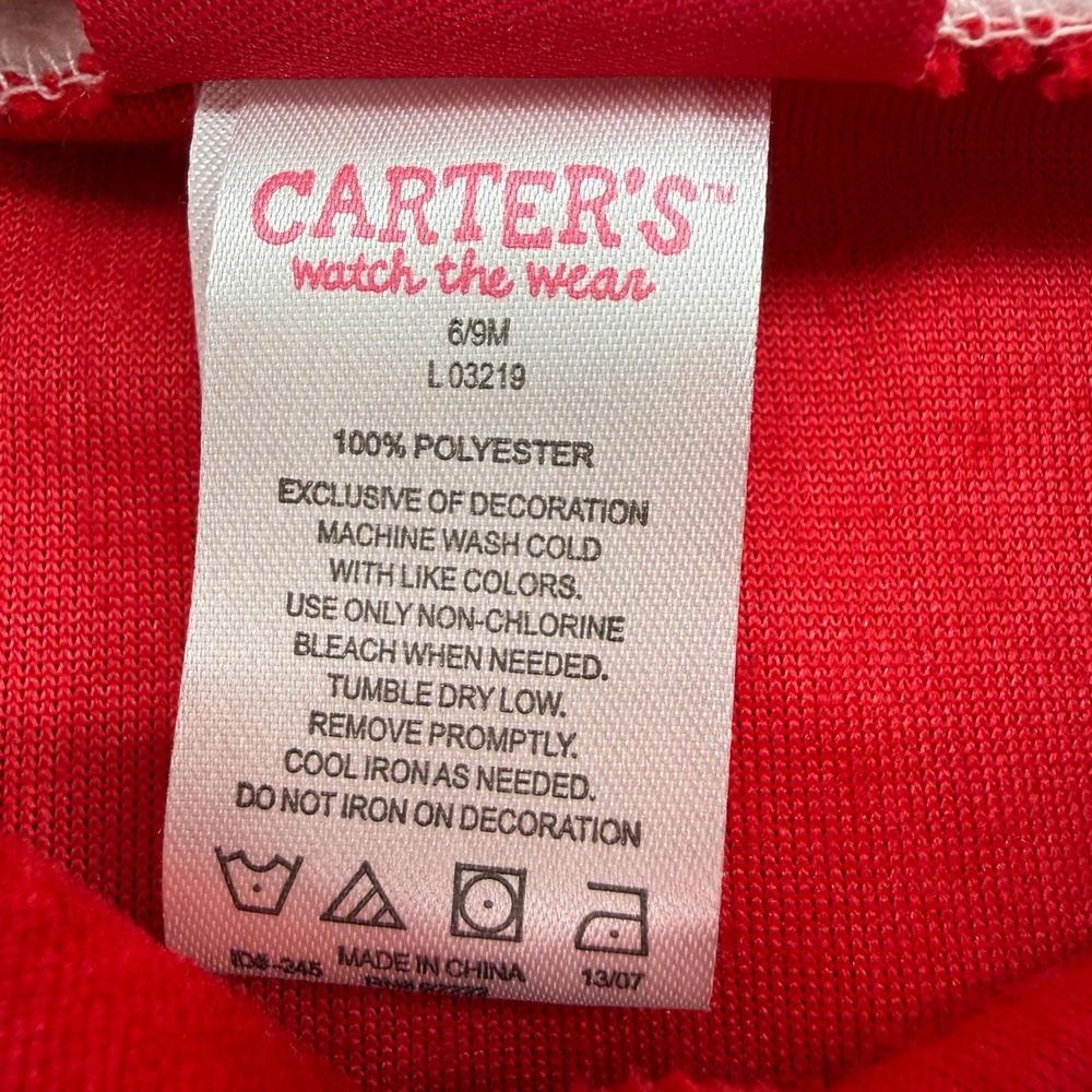 Carter's Santa Costume Set Kids 6-9M VTG Red Velour Faux Fur Holiday Outfit - Picture 8 of 15
